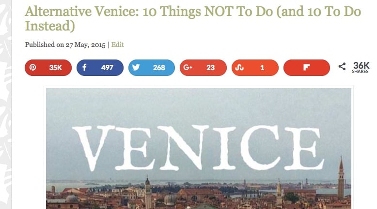 Venice article pinned over 35k times